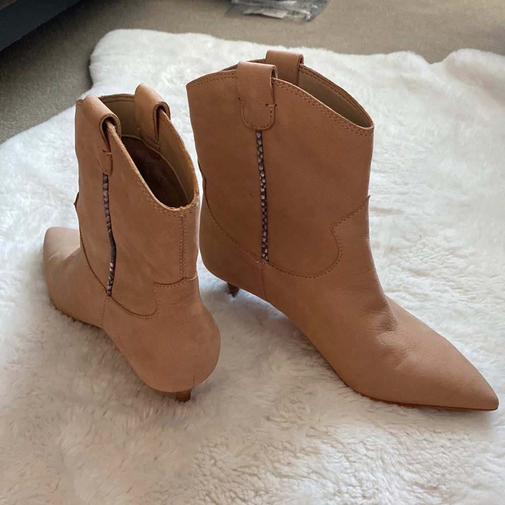 Pink suede boots